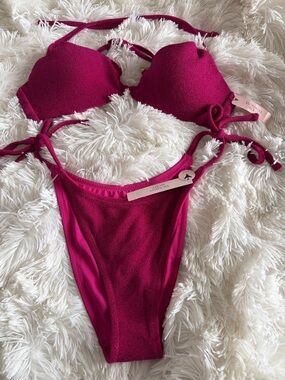 Victoria's Secret Fuchsia Tie-Side Bikini Set